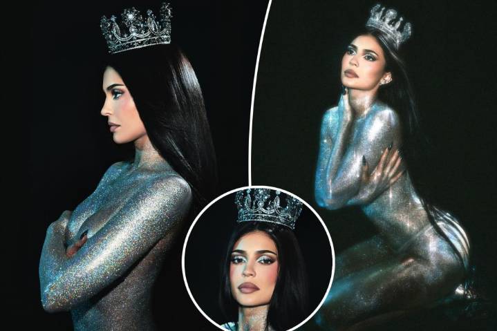 Kylie Jenner goes topless in body glitter and a crown for Kylie Cosmetics’ ‘King Kylie Collection’