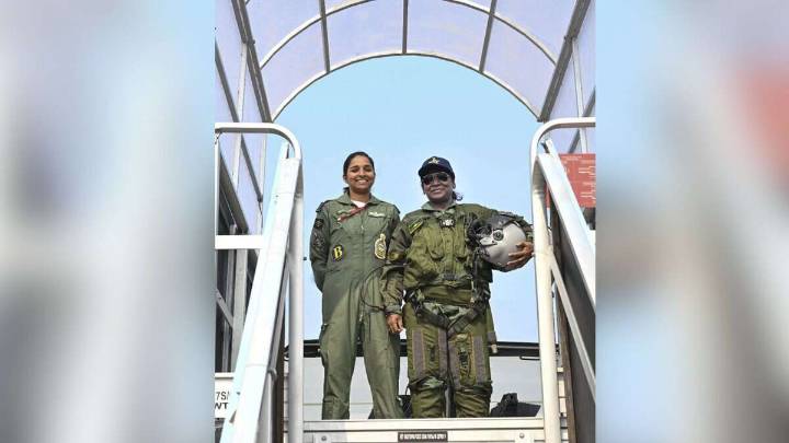 President Murmu takes Rafale sortie, poses with jet’s first woman pilot