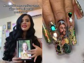 Mujer gasta 11 mil pesos en uñas inspiradas en San Judas Tadeo y se vuelve viral