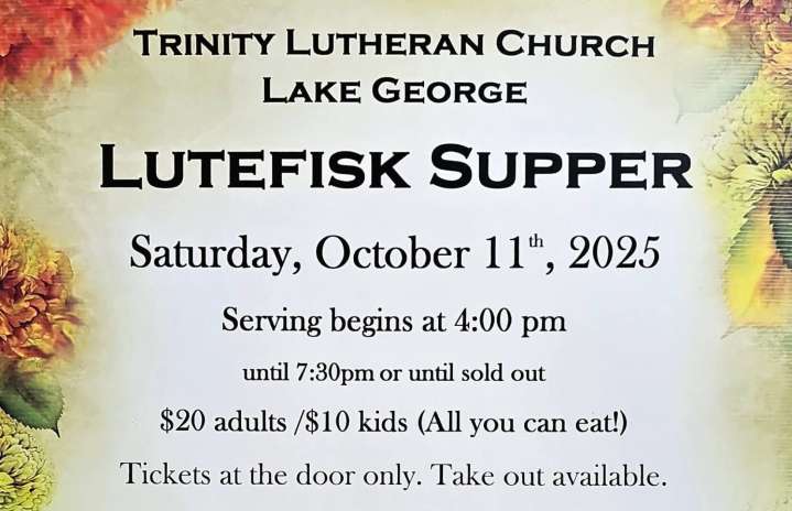 Trinity Lutheran Church to hold lutefisk supper Oct. 11