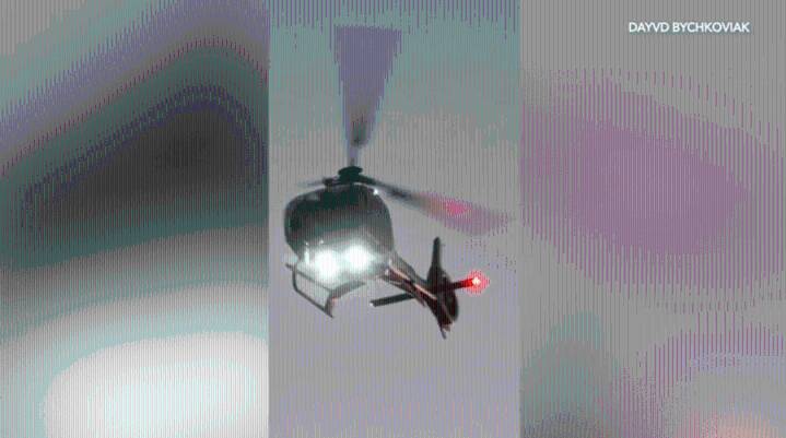 Medical helicopter crashes onto busy California highway