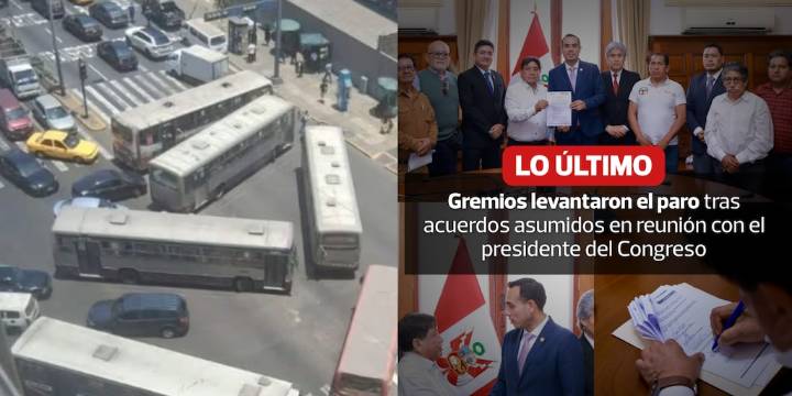 Congreso anuncia que gremios levantaron paro de transportistas en Lima tras acuerdo contra la extorsión