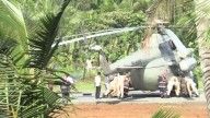 Prez Droupadi Murmu's helicopter wheels sink into newly concreted landing pad