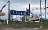 Broken Bangor Mall sign demolished