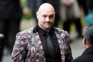 Tyson Fury attends Ricky Hatton funeral wearing suit featuring pictures of himself
