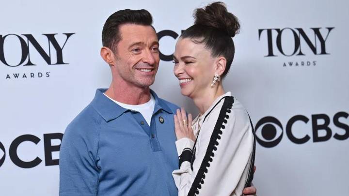 Sutton Foster joins Hugh Jackman at the premiere of Song Sung Blue