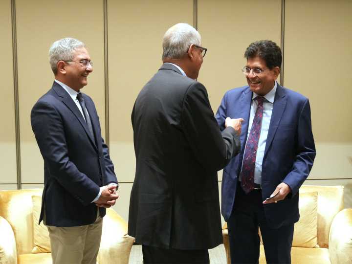Piyush Goyal meets Schneider Electric executives