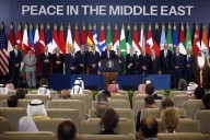 Trump urges leaders to put ‘old feuds’ aside as he calls for a new era of harmony in the Middle East