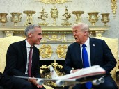 Donald Trump takes charge in meeting with Mark Carney