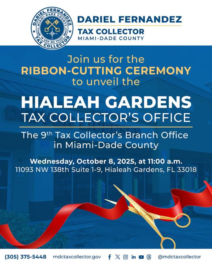 A Historic Expansion: Tax Collector Dariel Fernandez To Open Hialeah Gardens Branch Office