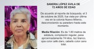 Se busca a Sandra López Ávila de 72 años