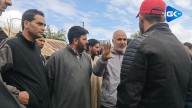 Protesters demand compensation for injured labourer at PDD office in Handwara