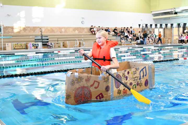 Gallery: Dickinson Middle School students set sail in cardboard boats