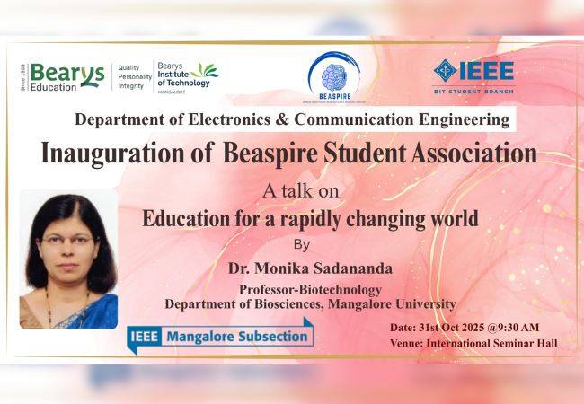 Inauguration of BEASPIRE, IEEE Day 2025 celebration at Bearys Ins...