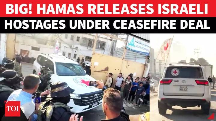 VIDEO: Hamas Fighters Release Seven Israeli Hostages From Gaza Amid Loud Cheer From Palestinians
