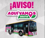Operará el 31 de octubre el “Aquí Vamos Gratis” con última salida a las 5:00 de la tarde