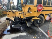 Driver injured after his school bus crashes into pole, Holyoke FD says