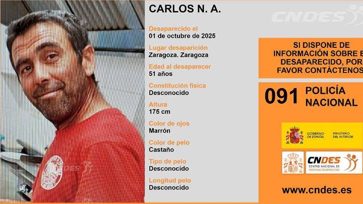 Extraña desaparición en Zaragoza de un hombre de 51 años