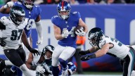 Giants injured RB Cam Skattebo gets special delivery from Eagles
