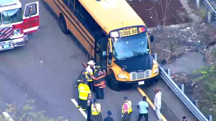 Weston school bus crash on Rte. 128 leaves 8 injured