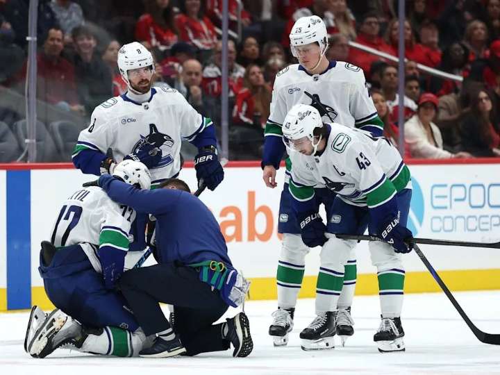 Canucks' Filip Chytil leaves game after absorbing heavy blindside hit