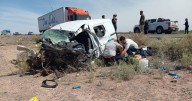 Choque frontal entre un colectivo Pehuenche y una camioneta en la Ruta 151: se desconoce si hay heridos de gravedad