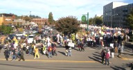 Thousands marched in downtown Eugene for second 'No Kings' rally