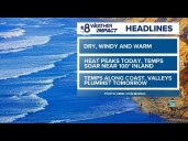 Temperatures will peak Wednesday before dropping sharply on Thursday