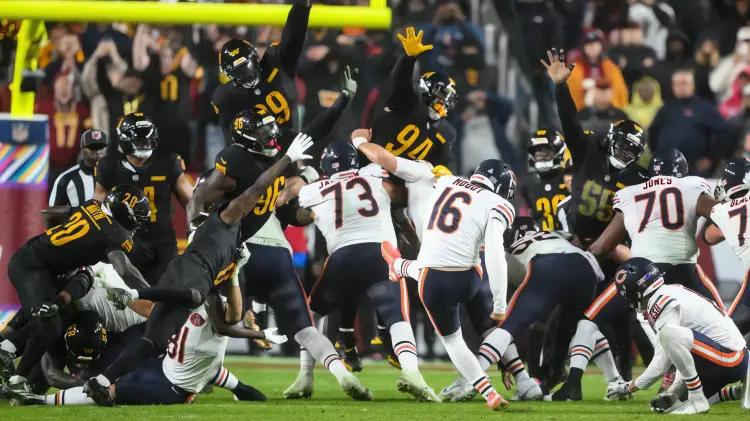 Bears vencen a Commanders con field goal en el último segundo bajo la lluvia