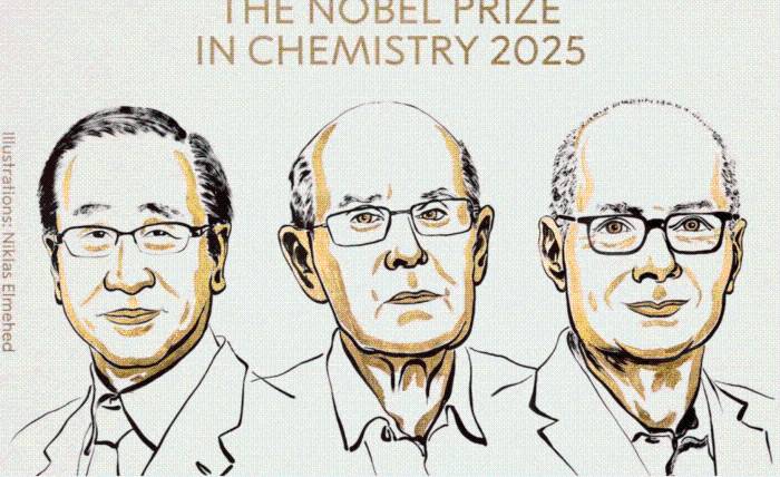 Premio Nobel de Química 2025 para Kitagawa, Robson y Yaghi