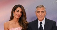 Amal Clooney Dazzles in Sequin Fringe Dress With Feather Cape at George's Premiere