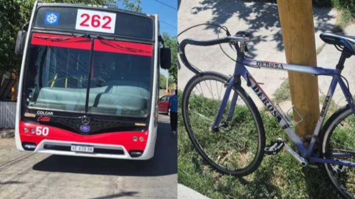 Ciclista cruzó en rojo y fue atropellado por un colectivo
