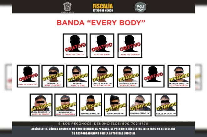 FGJEM detiene banda “Every Body” en Ecatepec y Tlalnepantla