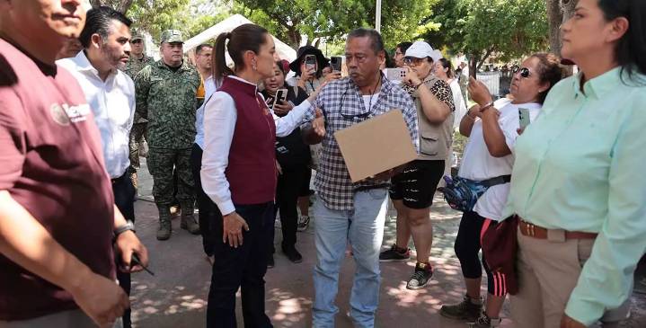 Claudia Sheinbaum refrenda apoyo a familias afectadas por lluvias en Poza Rica