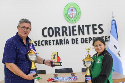 Terrile recibió a Anita Romero, joven promesa del tenis de mesa correntino
