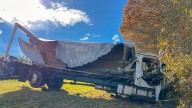 Driver injured after box truck crashes off I