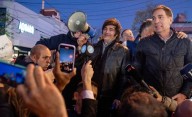 Entre protestas y un fuerte operativo de seguridad, Milei apoyó a Santilli en Mar del Plata