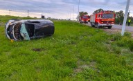 Mujer de Neuquén lesionada en vuelco en el cruce de rutas 1 y 35