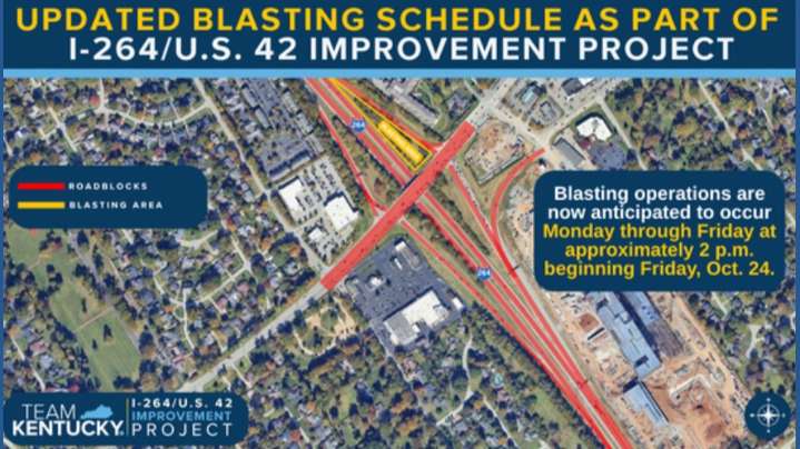 Drivers warned: I-264 blasting to bring delays near Brownsboro Road