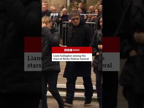 Liam Gallagher attends Ricky Hatton's funeral in Manchester. #RickyHatton #BBCNews