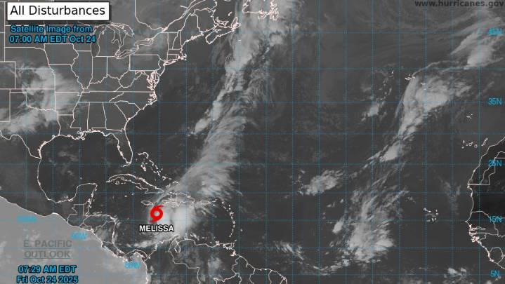 NHC tracking Tropical Storm Melissa, tropical wave