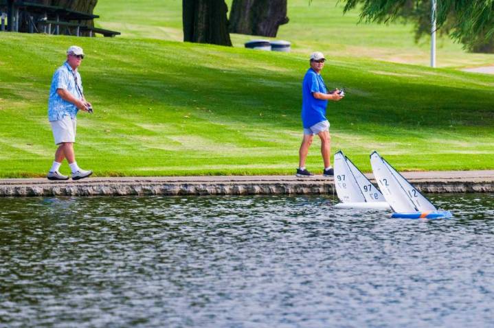 William R. Mason Regional Park has miles of trails and a lake for (mini) yacht sailing