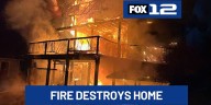 Home destroyed by fire in rural Cowlitz County