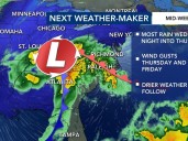 Light drizzle starts the day Wednesday before second frontal system brings heavy downpours