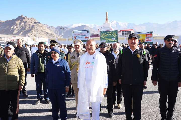 LG Ladakh Kavinder Gupta flags off Unity March on Rashtriya Ekta Diwas
