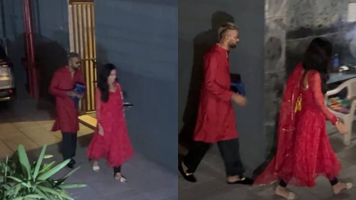Hardik Pandya And His Girlfriend Mahieka Sharma Celebrate Diwali In Matching Outfits; Twin In Red