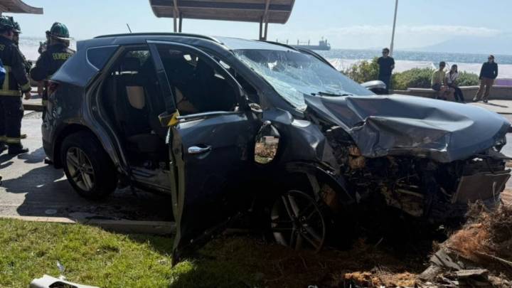 Tres lesionados dejó colisión de auto contra palmera en Antofagasta