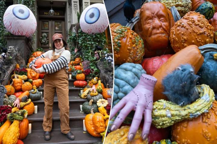 Exclusive | NYC homeowners spend  big bucks on Halloween pumpkinscaping