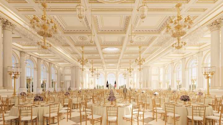 Shutdown Won’t Stop Trump’s Gaudy Ballroom Construction