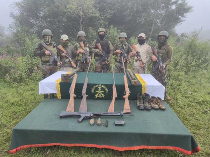 Security forces recover large cache of arms; arrest multiple insu